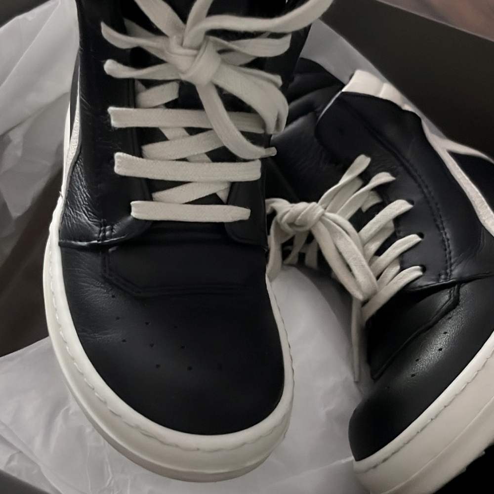 Rick Owens Black and White Kids Boots